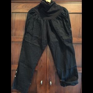 Black Capri / full length cotton maternity pants
